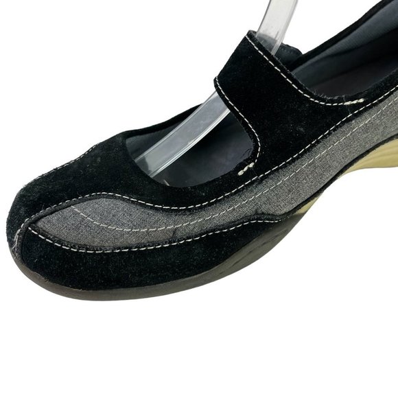 Lands End Womens Mary Janes Loafers Flats Sporty Casual Gray Black Shoes sz 8.5 - Picture 11 of 16